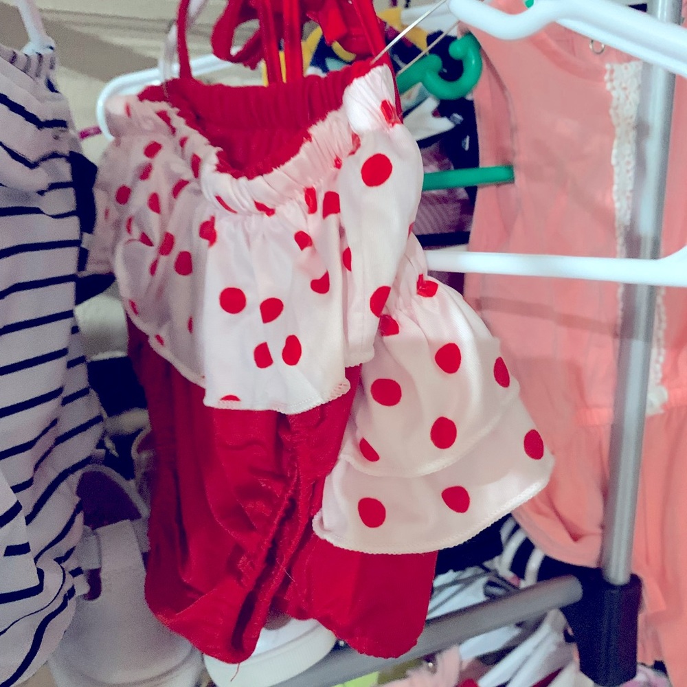 Red polka dot 12 to 18 month bikini